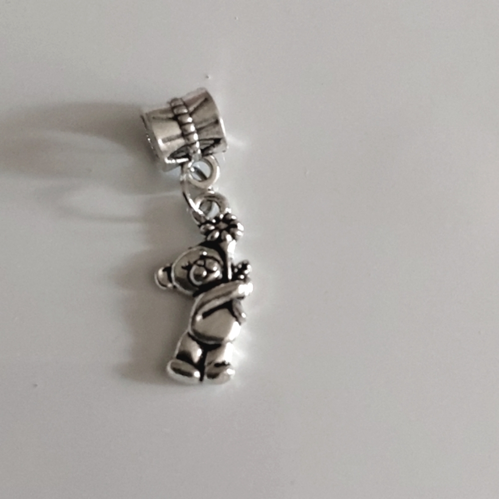 Teddy Bear Charm for European Style Bracelets Fits Pandora Systems